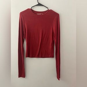 Abercrombie and Fitch essentials red long sleeve